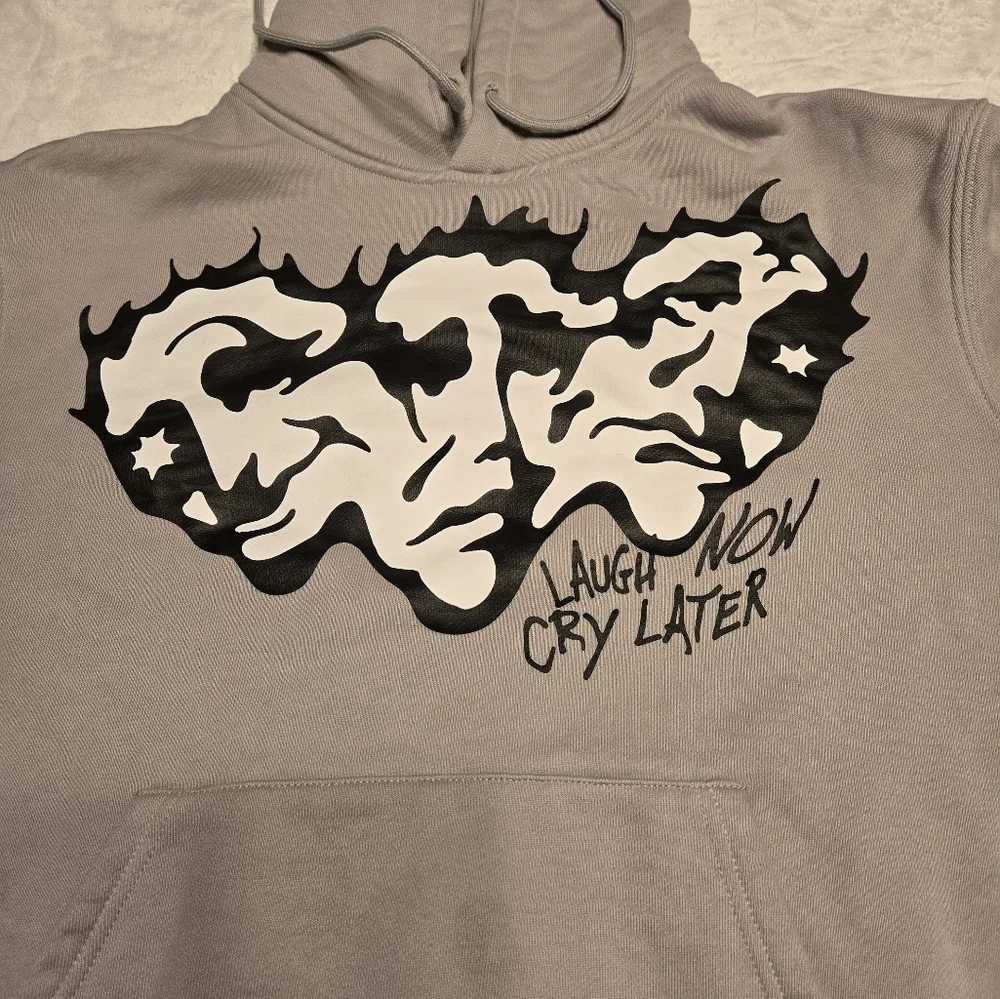 Asaali "Laugh Now Cry Later" Hoodi Sweater Color Grey Size XS - Picture 12 of 12